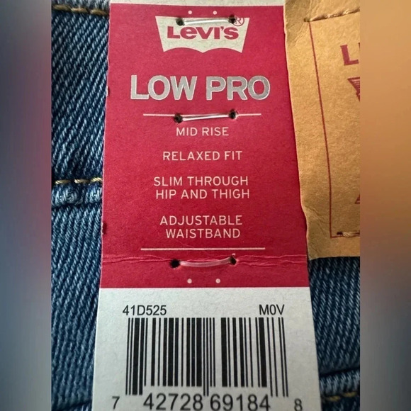 NWT Levis Jeans Girls Size 10 low Pro Relaxed Fit Mid Rise Adjustable Waist - Picture 5 of 8